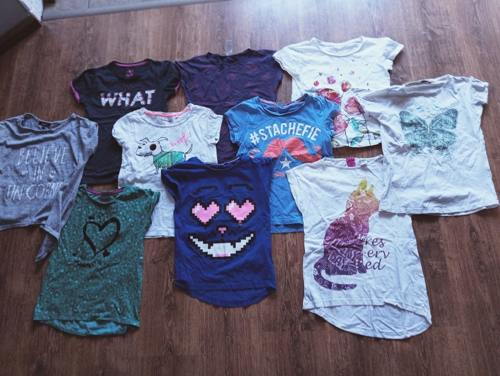 10 t-shirt'ów rozm 134/140 + gratis