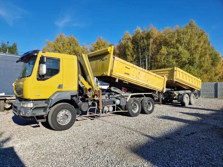 Renault Kerax 410 6x4 Wywrotka Bordmatic HDS Fassi F230XP Radio + Tandem Zestaw Hydroburta  Man Mercedes-Benz Iveco Volvo Scania Daf
