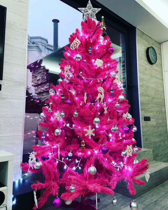 Рожева штучна ялинка 180 см