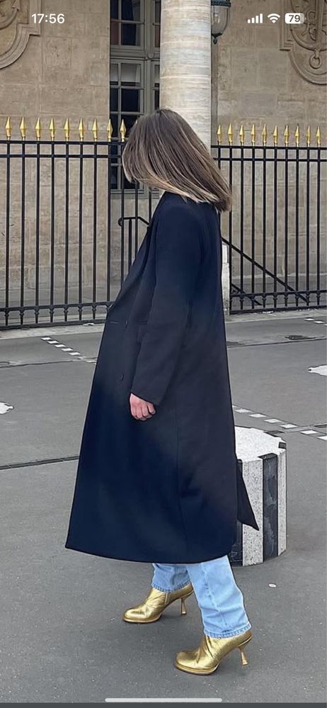 Пальто синє Massimo Dutti