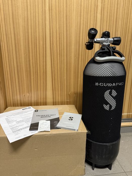 Butla stalowa 15 Scubapro z podwójnym  zaworem