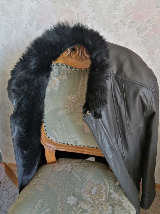 Куртка шкіряна зимова чоловіча Італія