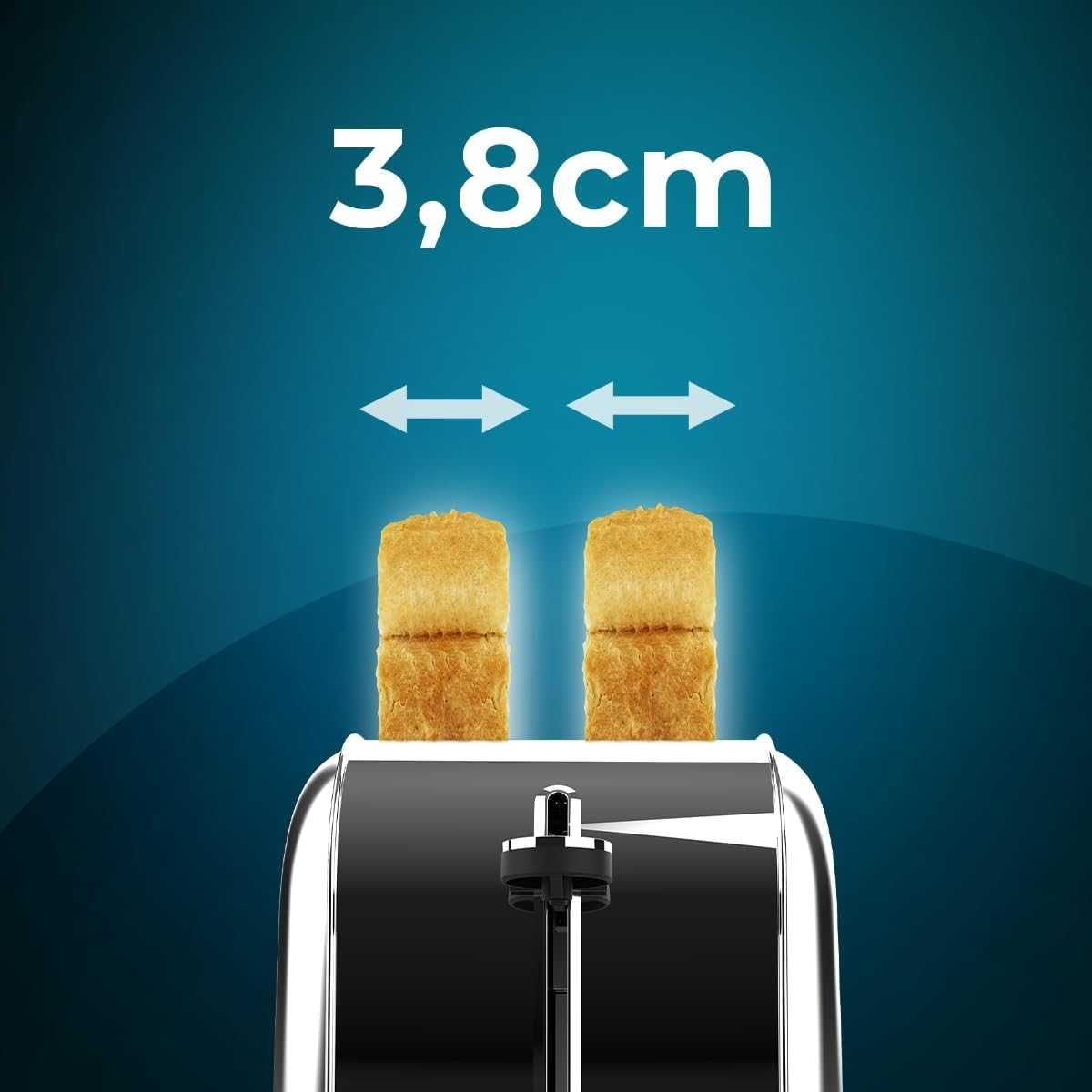 Cecotec Toster Pionowy 2 Gniazda Krótkie Toastin' time Inox Lite 850 W