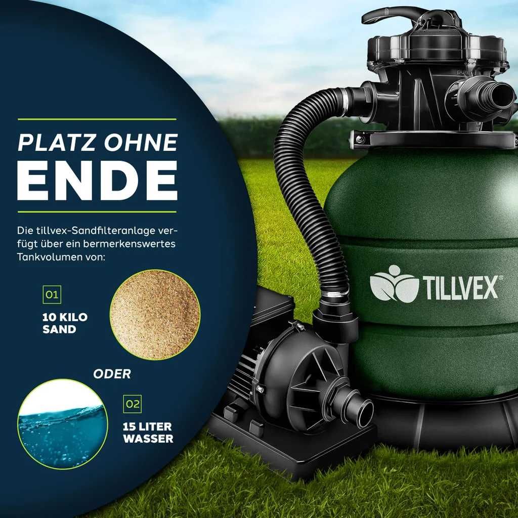 Filtrów piaskowy do basenu 7.900L/h z kulkami filtrującymi 400g