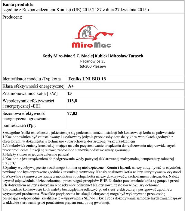 Kocioł na pellet  13 kw  kotły pelletowe 5 klasa z podajnikiem pelletu
