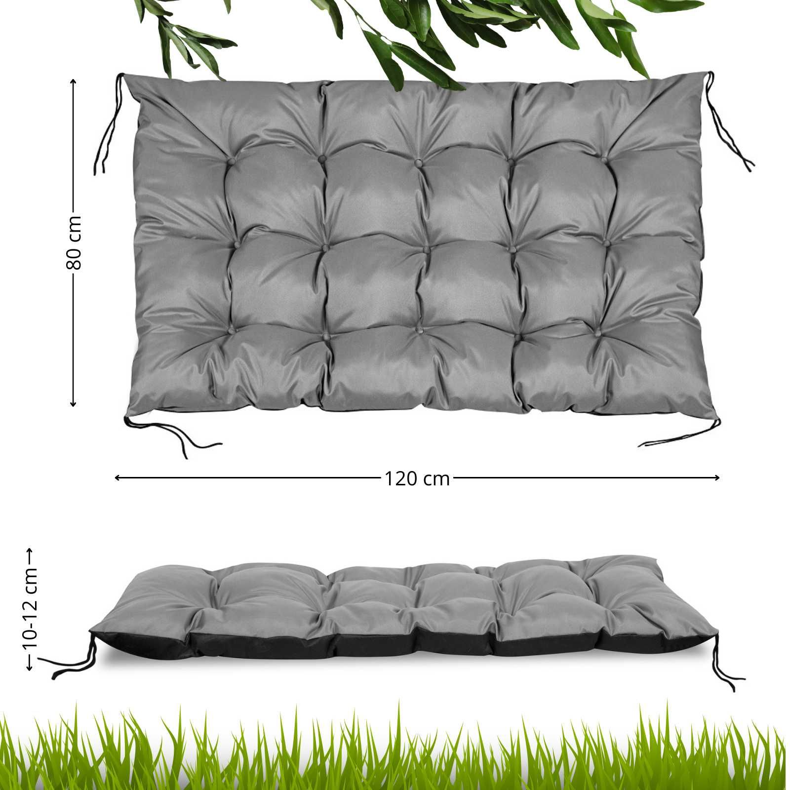 Zestaw 2 poduszek ogrodowych 120x40 i 120x80 cm, wodoodporne
