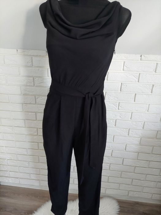 Czarny długi kombinezon okazjonalny wieczorowy imprezowy koktajlowy