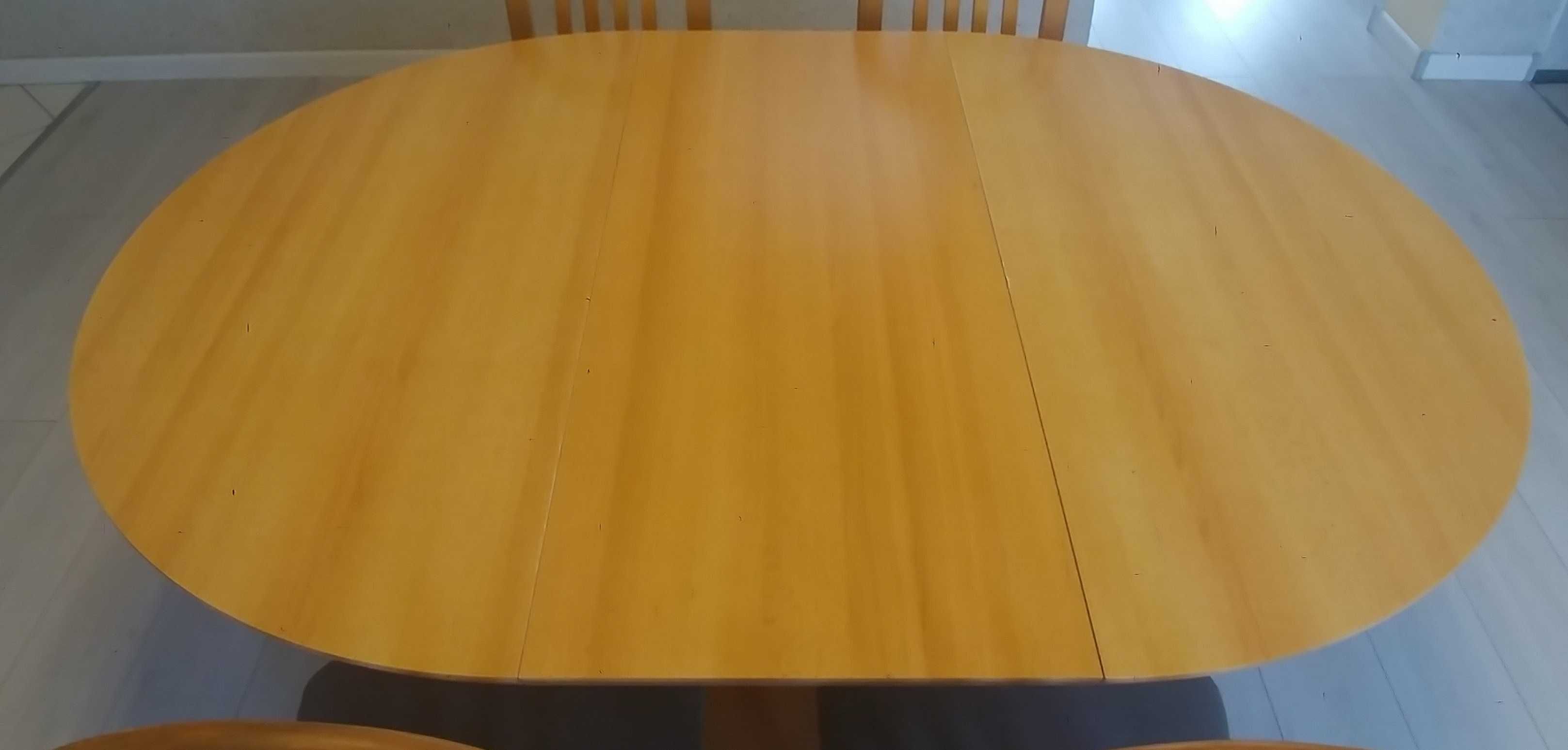 Stół okrągły rozsuwany + 4 krzesła