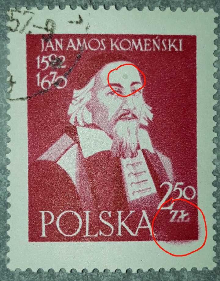 Unikat. Usterka. Znaczek pocztowy Fi 896. Kasowany, 1957 r.