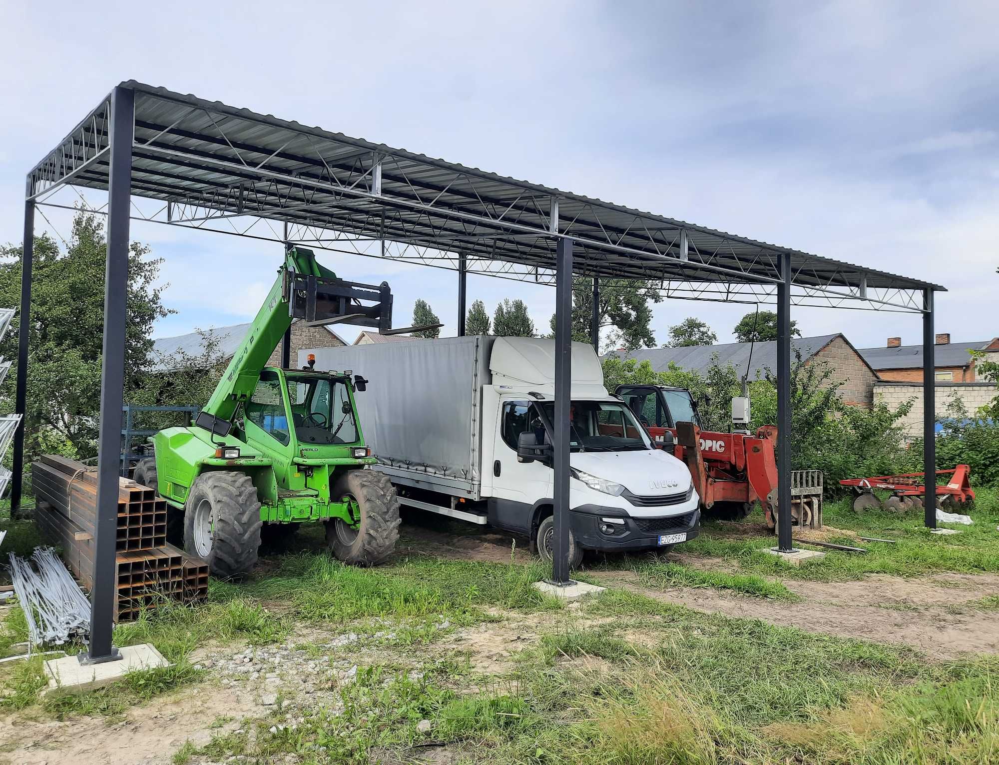 Wiata rolna Konstrukcja skręcana garaż 8m x 12,3m Hala Magazyn Blaszak