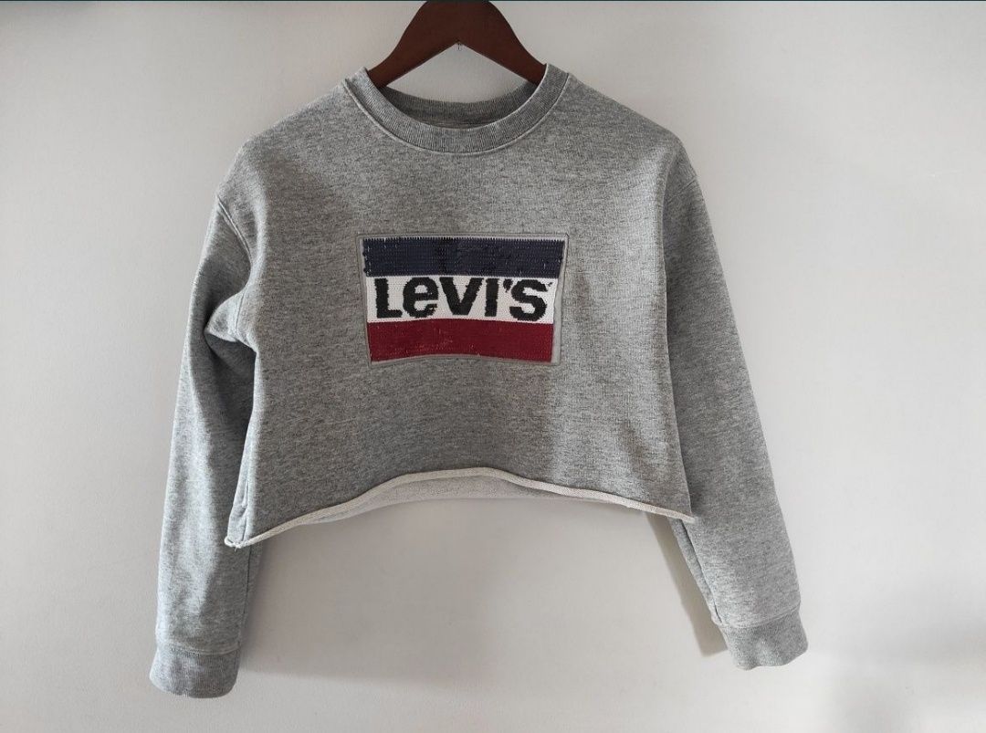 Levi's bluza 158/164 krótka szara Levis cekiny