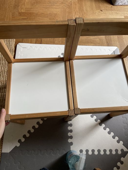 Drewniany stolik, stolik ikea, krzesełko drewniane, stolik dla dziecka