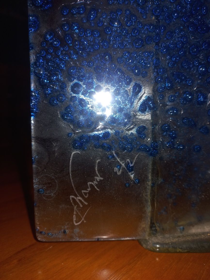 Vaso Oval Azul Fino