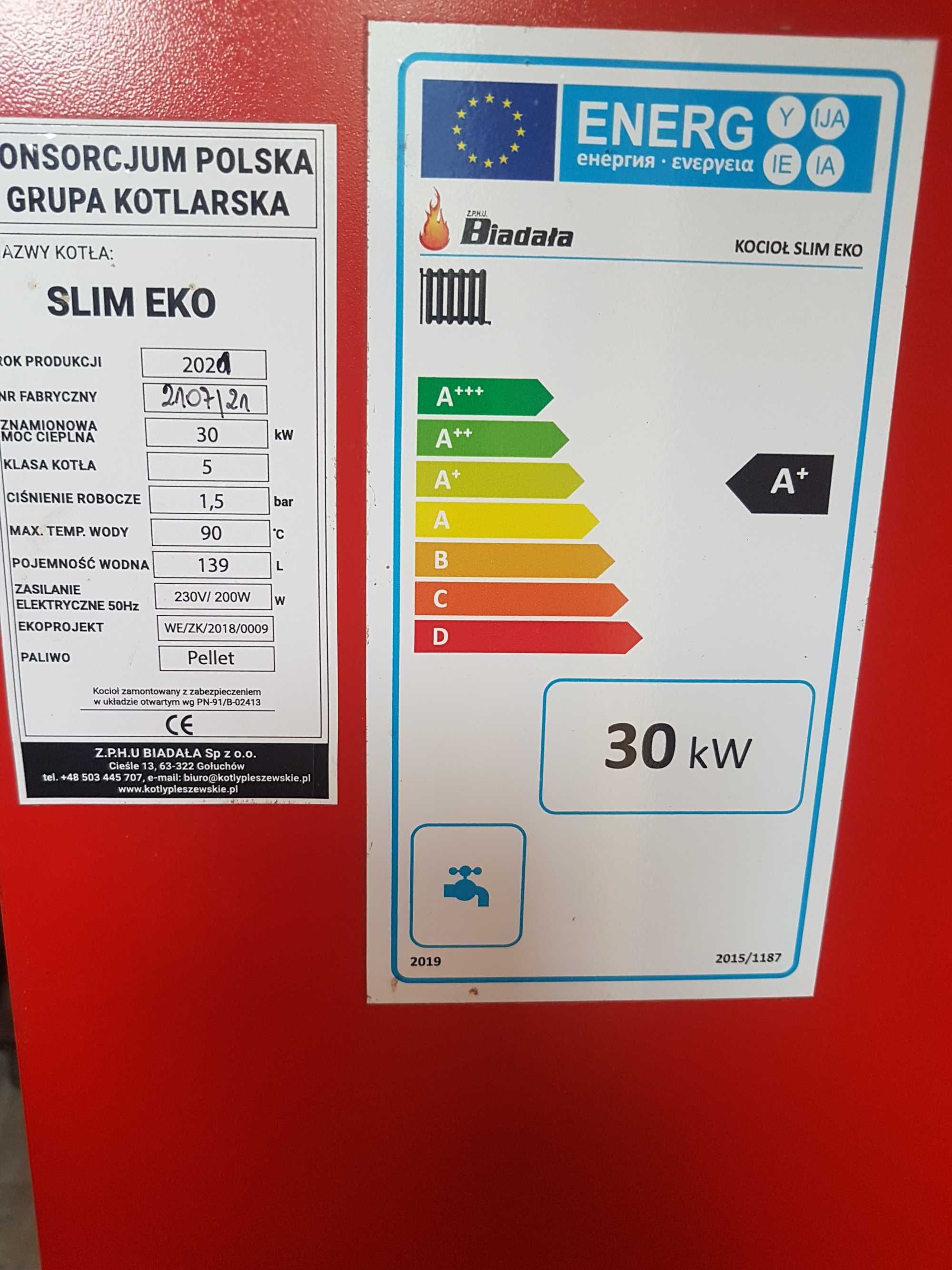 Kocioł na pellet Slim Eko 30kw