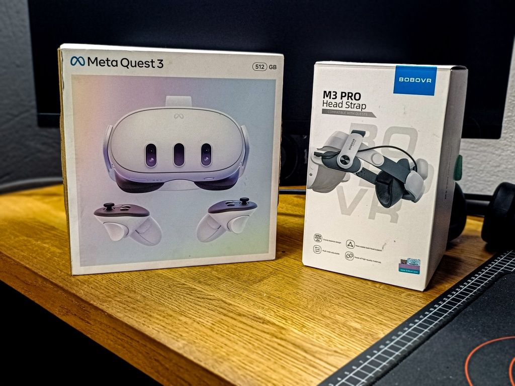 Gogle VR OCULUS Meta Quest 3 512GB + BOBOVR M3 Pro+ kabel do Pc 5m!
BO