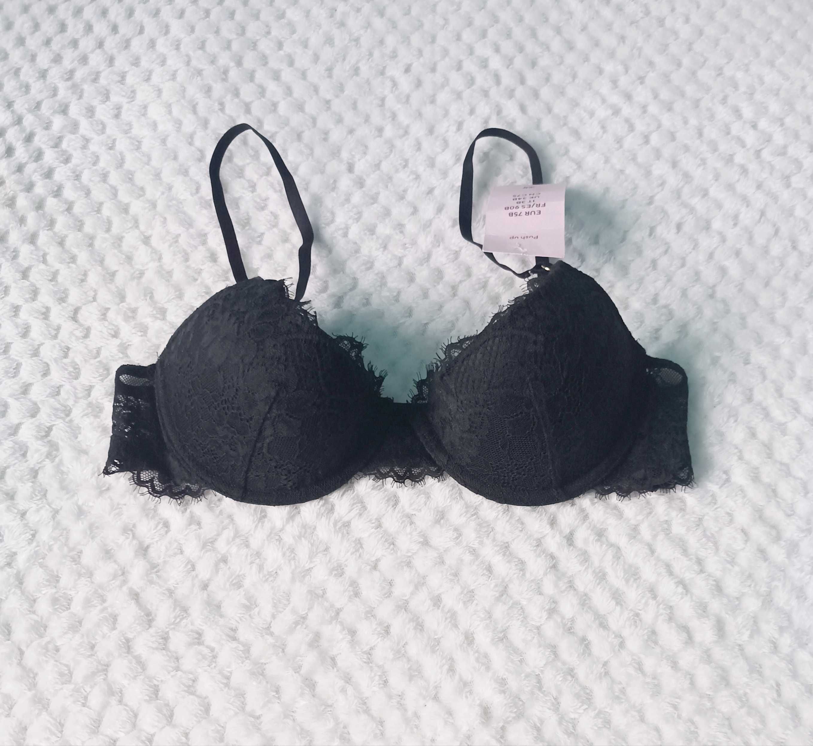 H&M biustonosz push up z koronką