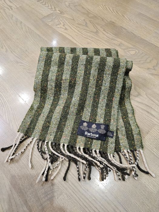 Зелёный шарф Barbour шерстяной шарф