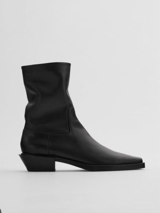 Ботильони черевики козаки чоботи zara 38 шкіра