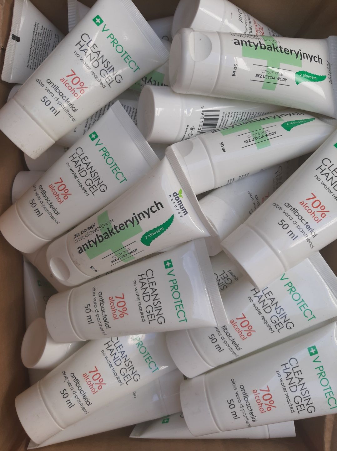 V PROTECT antybakteryjny żel do rąk 70% tubka 50ml duża ilość