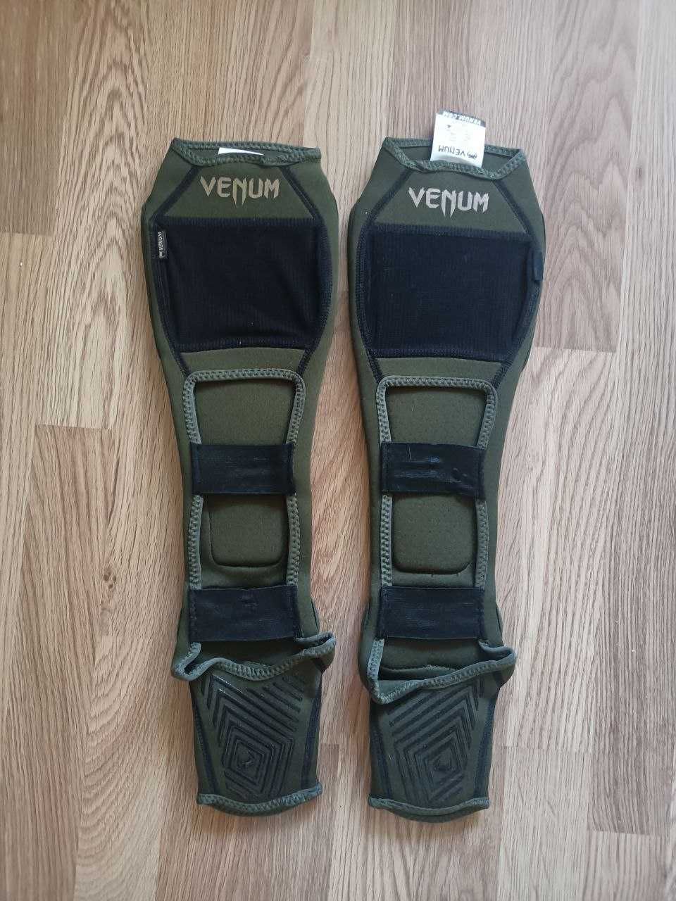 Захист ніг Venum Kontact Evo Shinguards Khaki Gold Розмір S