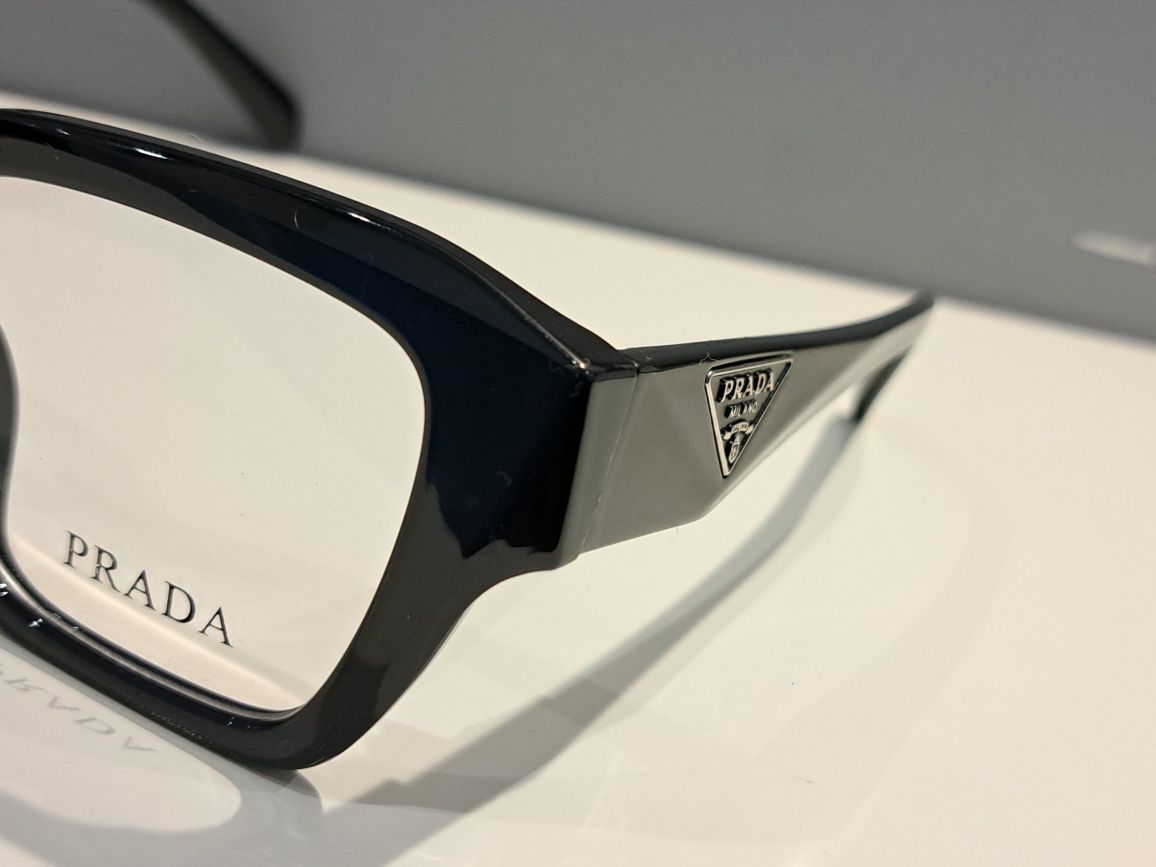 **PRADA czarne nowe damskie oprawki okulary zerówki logo