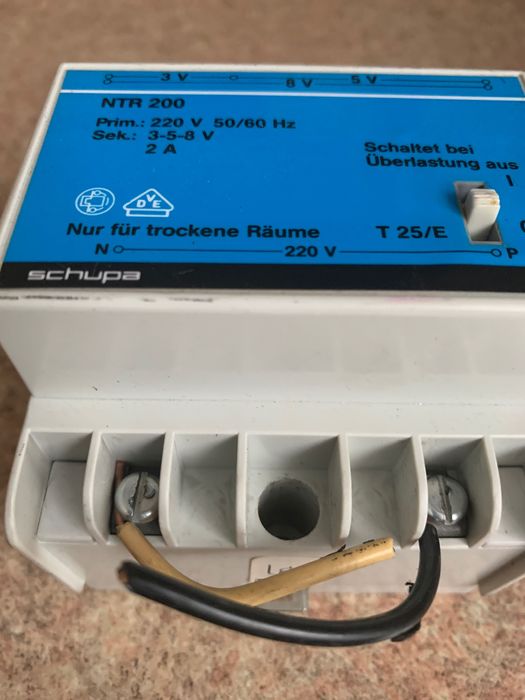 Schupa NTR 200 NTR200 SH97981/ 230/8V 2A 70mm transformator -używany