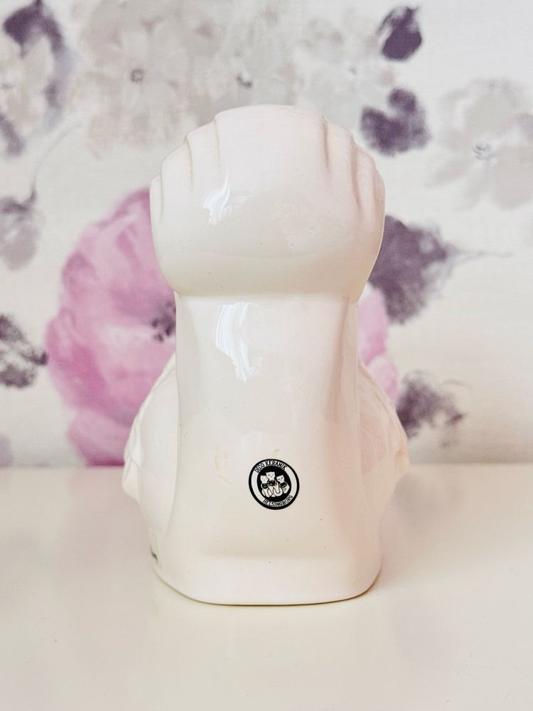 Ceramiczna figurka ozdobna wiewiórki,Rosa Ljung biała wiewiórka
