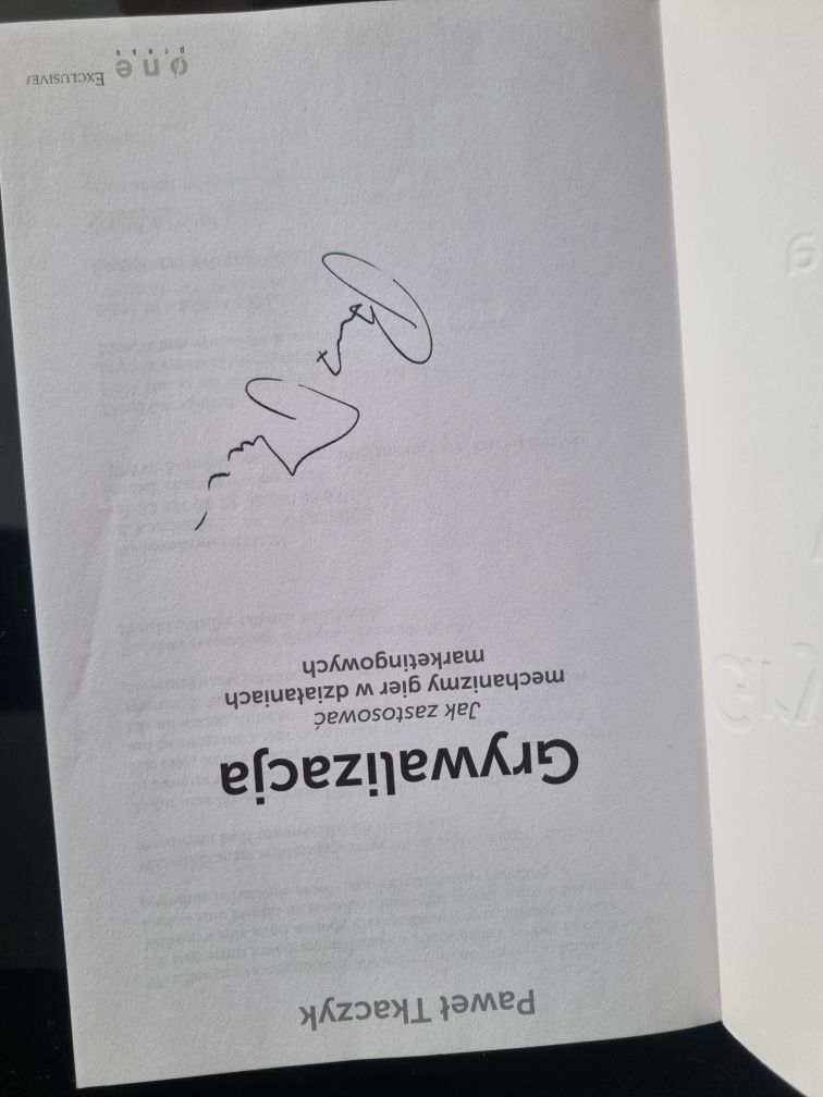 Grywalizacja - Paweł Tkaczyk, książka z autografem autora