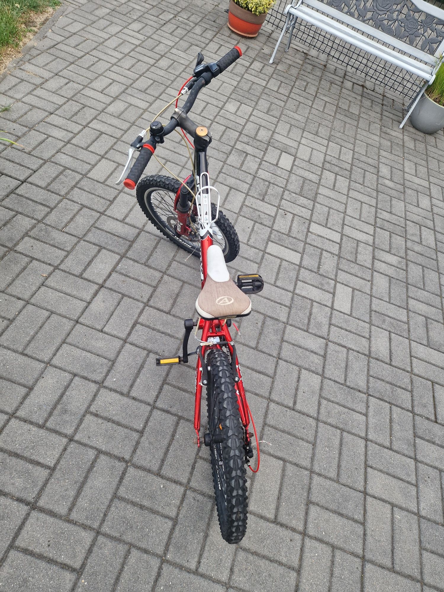 Rower dzieciecy 20" amortyzator hamulec tarczowy przerzutki