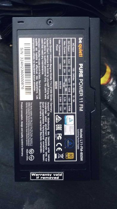 Be quiet pure power 11 fm 850w 80+ gold fully modular