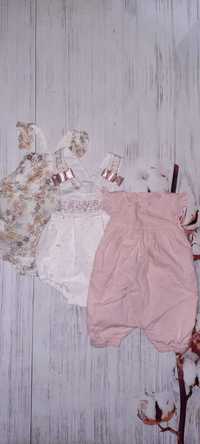 Песочники, платячки и костюмчики на девочку 4-6 месяцев