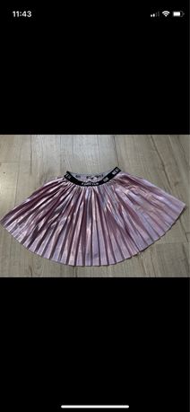 Śliczna  plisowana metaliczna spódniczka, spódnica h&m 122/128