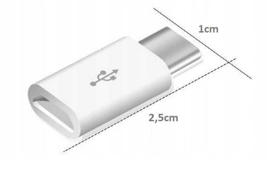 Pakiet 3 szt x przejściówka adapter micro USB - USB-C 3.1