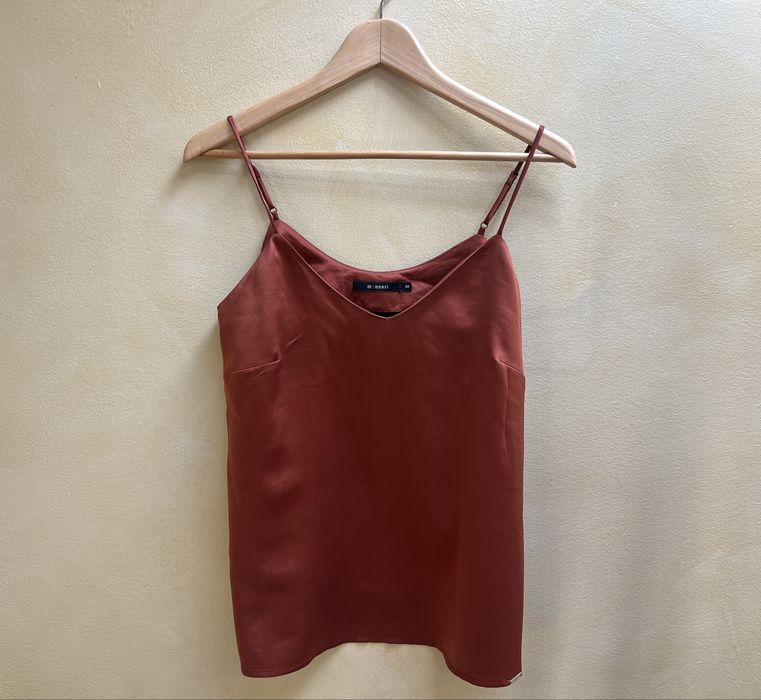 MONNARI top czekoladowy • miedziany brąz • cienkie ramiączka bluzka