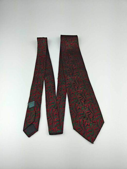 Fendi bordowy granatowy jedwabny krawat vintage wrz167