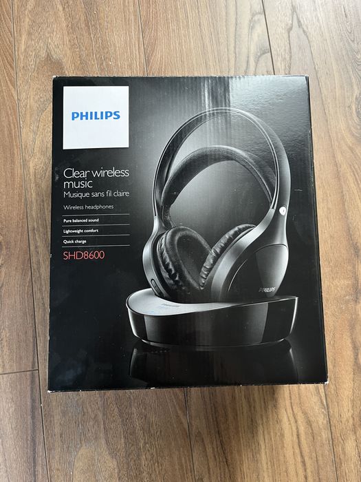 Słuchawki bezprzewodowe nauszne Philips SHD8600UG/10, stacja ładująca
