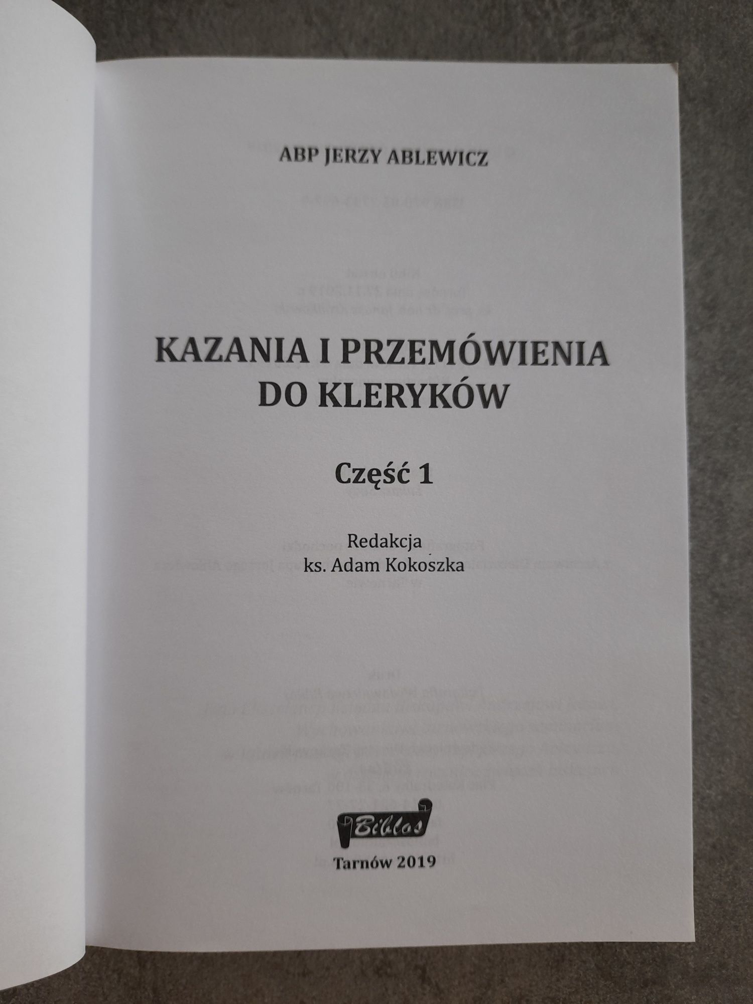 Abp. Ablewicz - kazania i przemówienia do kleryków