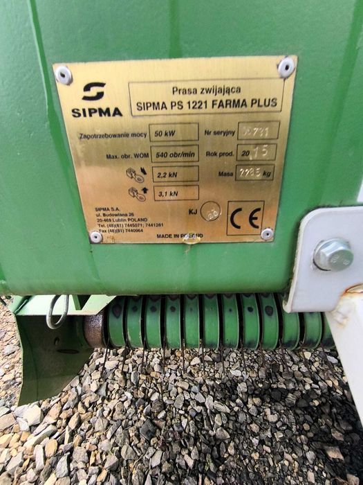 Prasa Sipma PS12121 rok 2015 Siatka centralne smarowanie FARMA PLUS