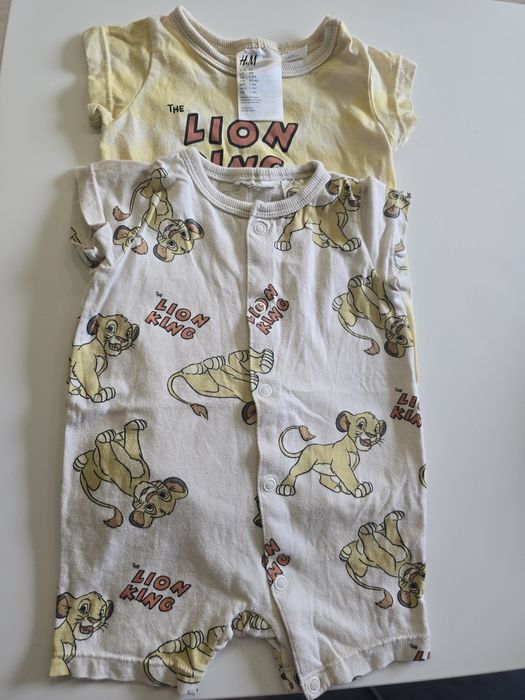 Body  z krótkim rękawem h&m, rampersy x2  hm 56 zestaw