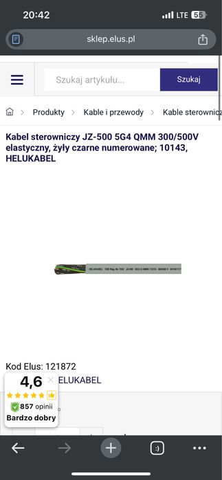 Przewód sterowniczy 5G4 28mb żyły czarne numerowane HELUKABEL