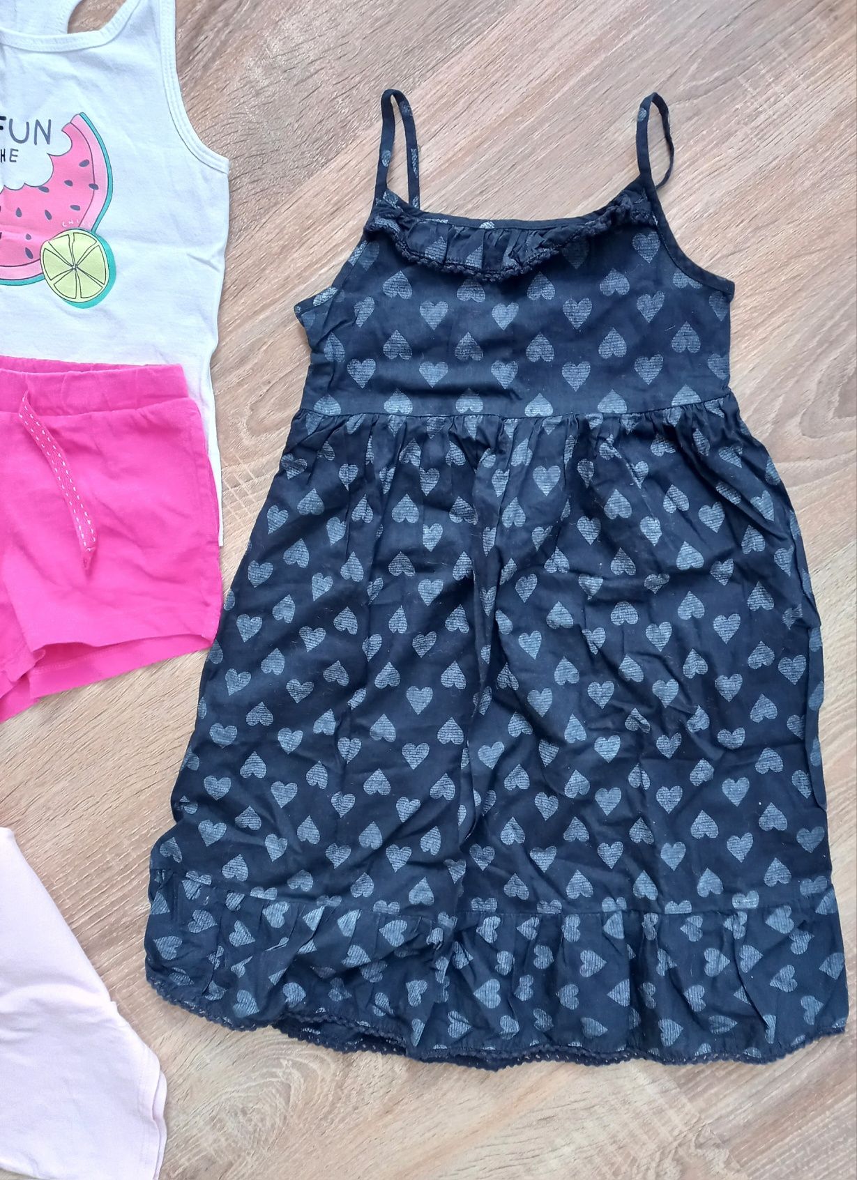 Paczka dla dziewczynki h&m smyk na lato legginsy sukienka 110 116