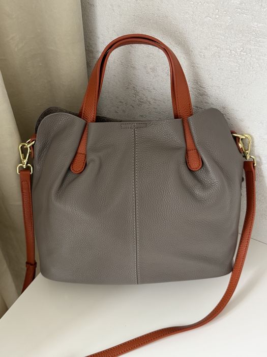 Сумка шопер, сірий шопер