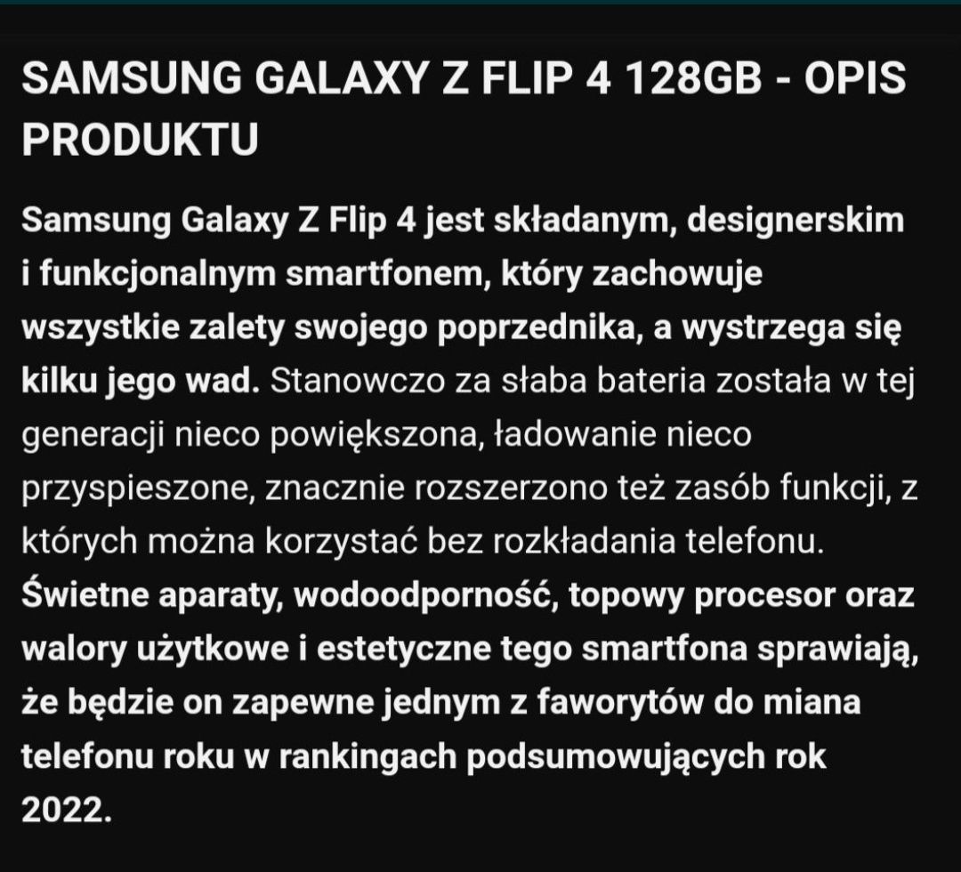 Sprzedam telefon samsung Galaxy Z flip4, 8/125G+etui