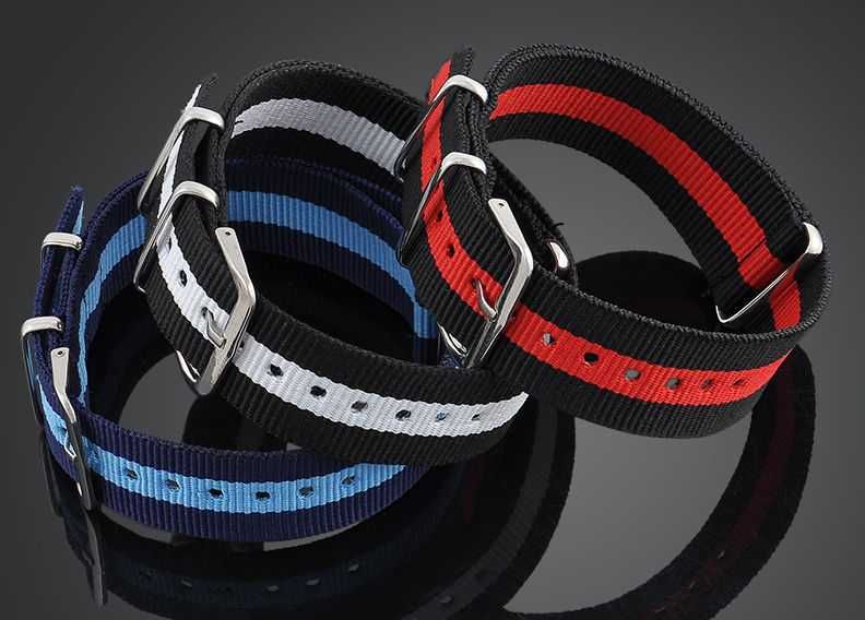 Paski do zegarka NATO nylonowe 18 20 mm 22mm Kilka Wzorów