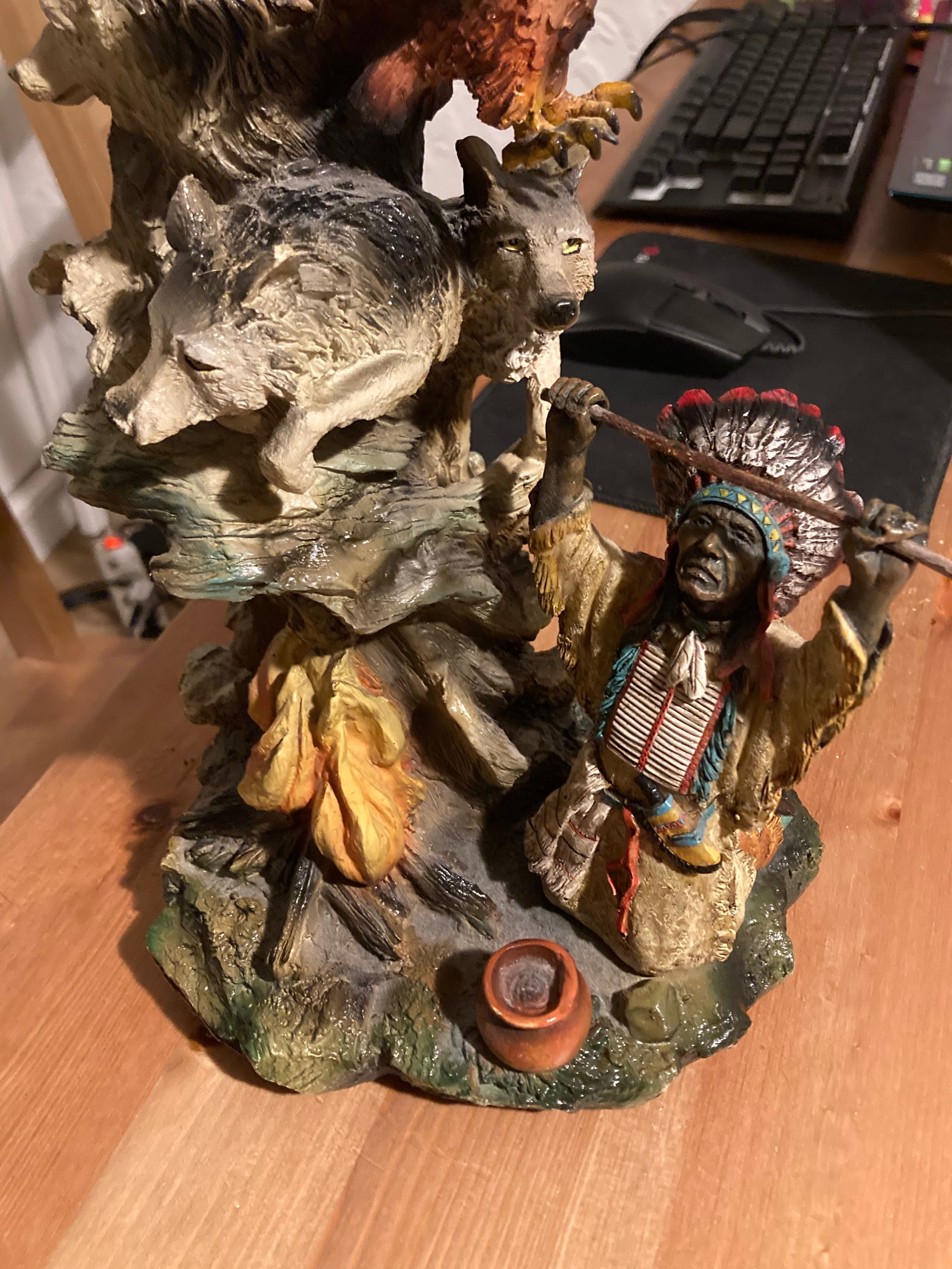 Oryginalna Figura Indiańska Antyka.