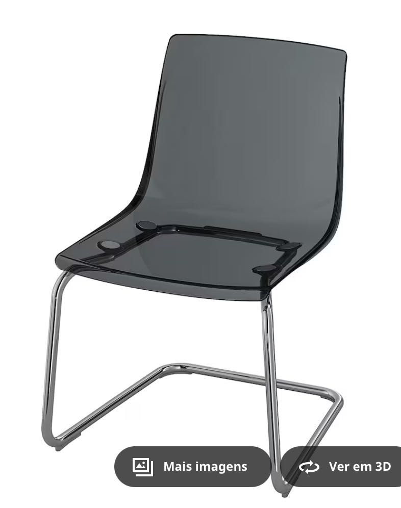 4 Cadeiras IKEA TOBIAS Cinza/cromado