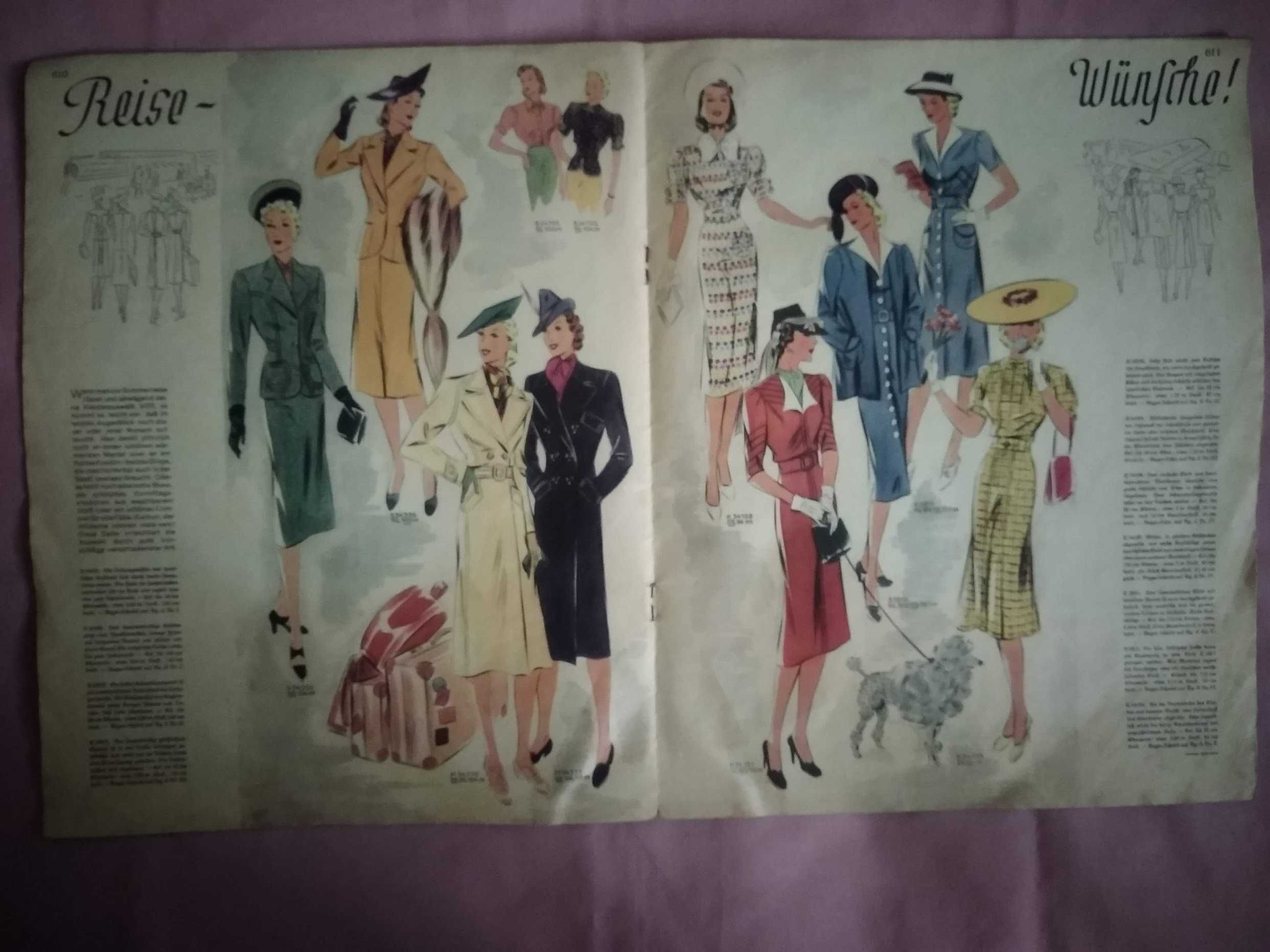 Антикварные немецкие журналы мод Deutsche Moden-Zeitung, 1938-1943 гг