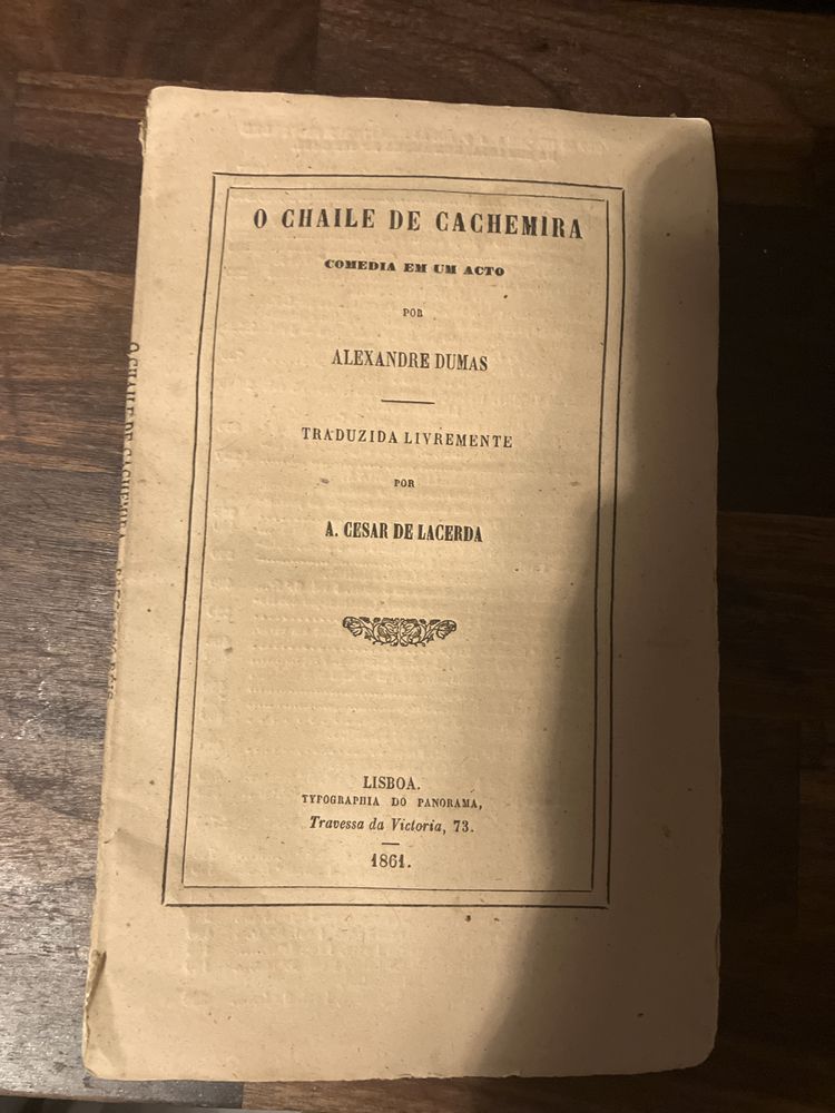 Livro antigo Alexandre Dumas 1861