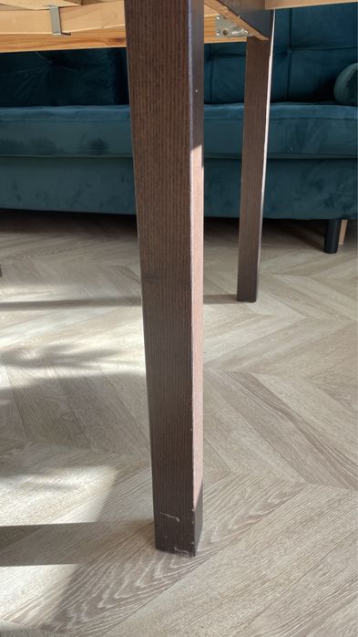 Stół rozkladany drewniany brązowy bjurst ikea