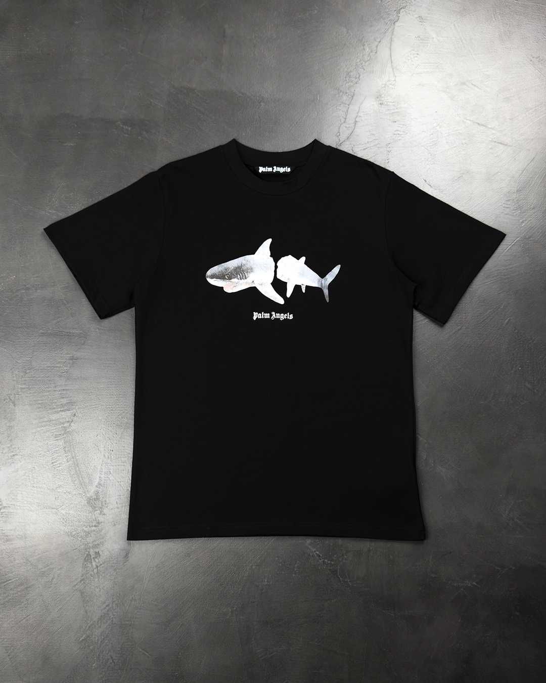 Футболка Palm Angels White Shark Classic Tee Black